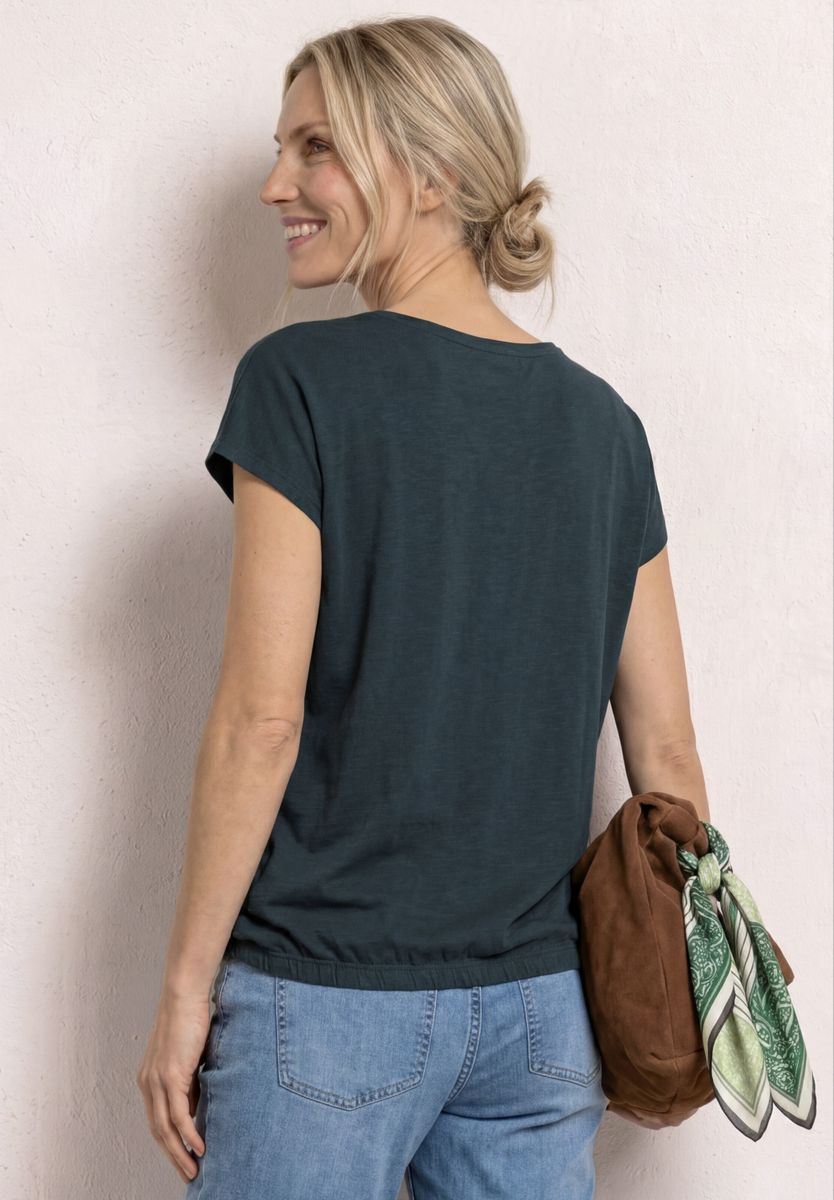 Silk-Look Shirt mit Waterfall-Front