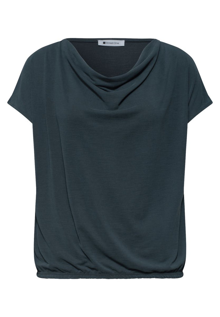 Silk-Look Shirt mit Waterfall-Front