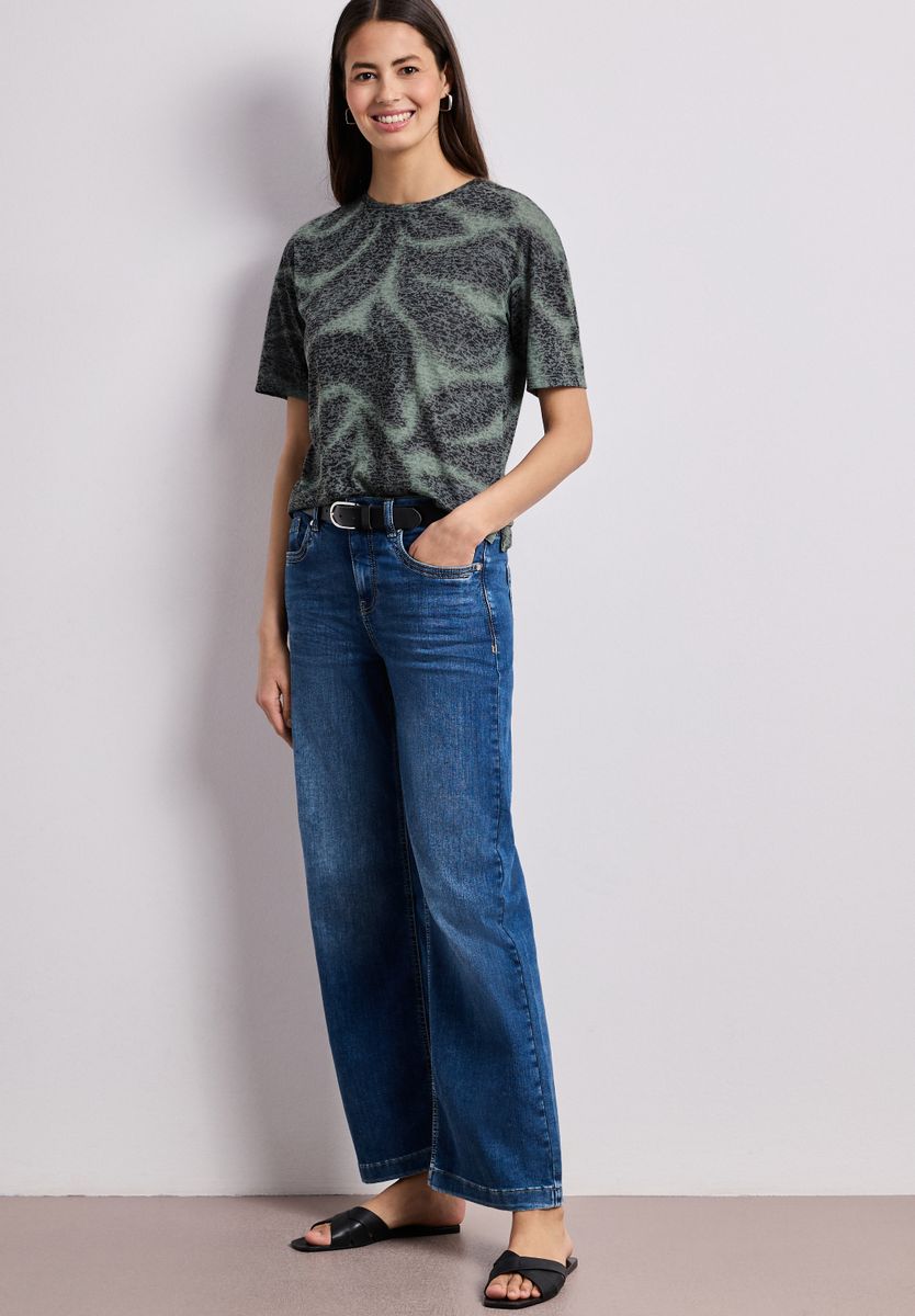 Shirt im Ausbrenner-Look mit Print