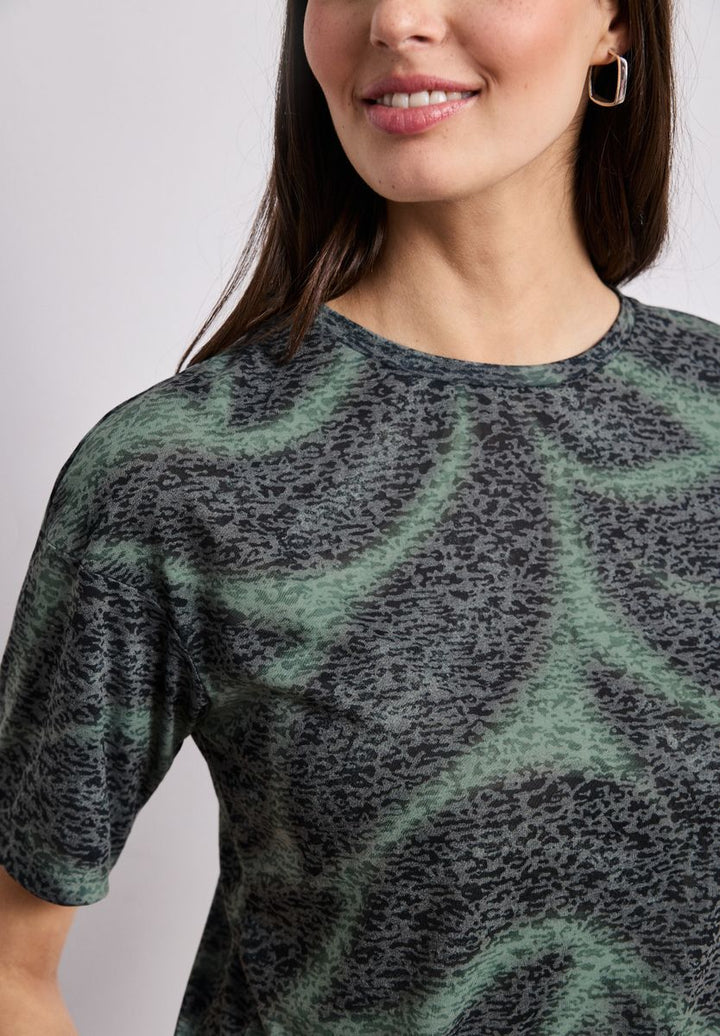 Shirt im Ausbrenner-Look mit Print