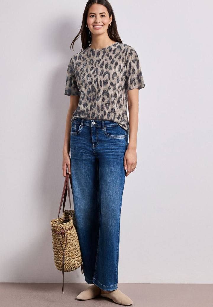 Shirt im Ausbrenner-Look mit Print