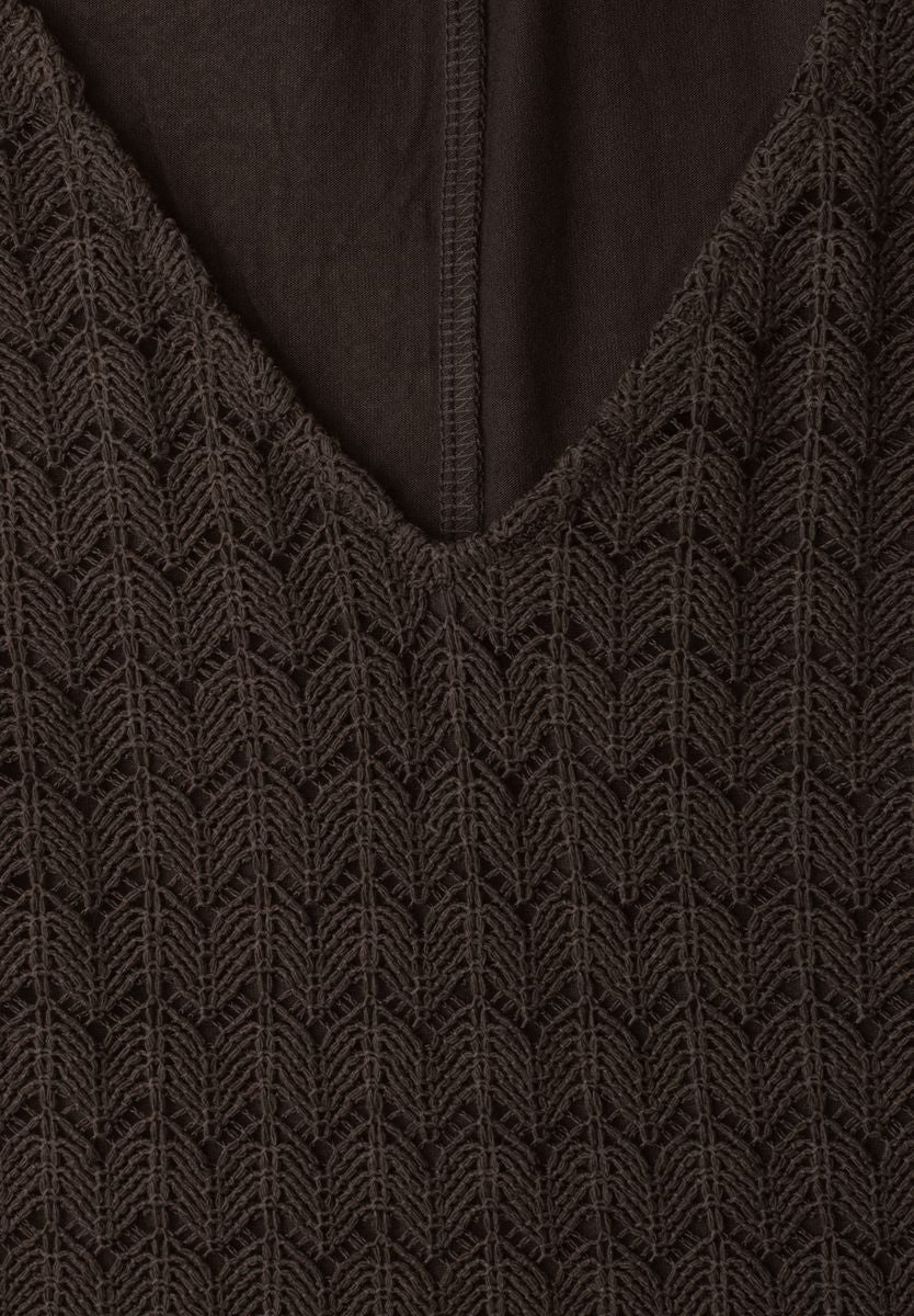 Midi-Kleid mit V-Neck aus Spitze