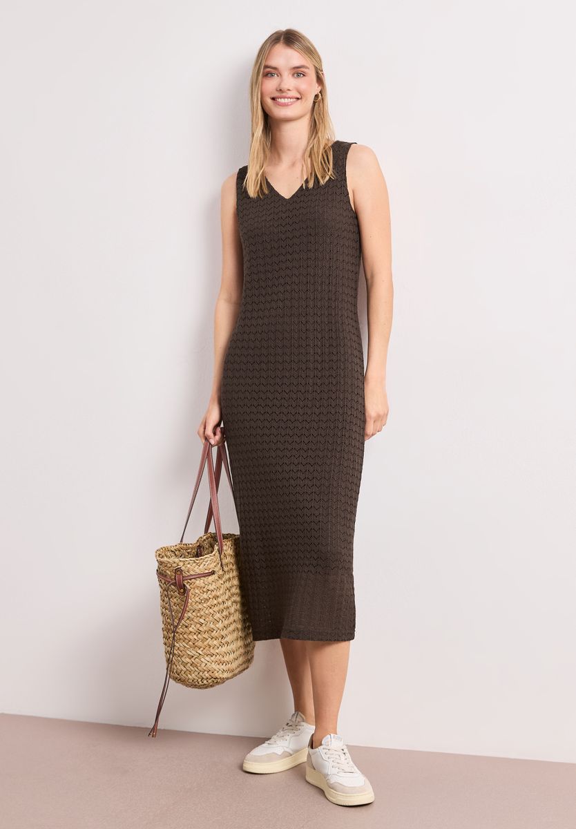 Midi-Kleid mit V-Neck aus Spitze