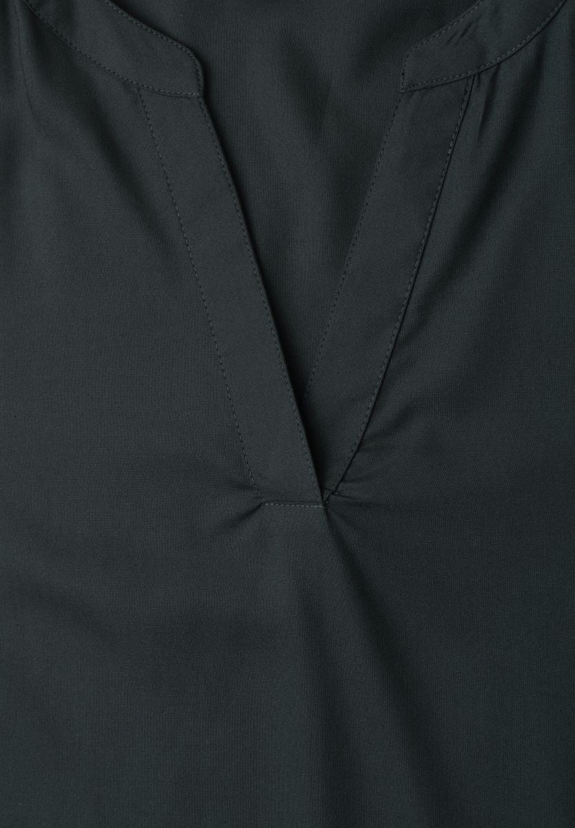 Blusenshirt in Unifarbe mit Split Neck