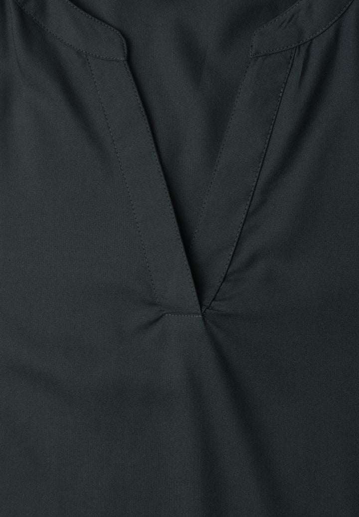 Blusenshirt in Unifarbe mit Split Neck