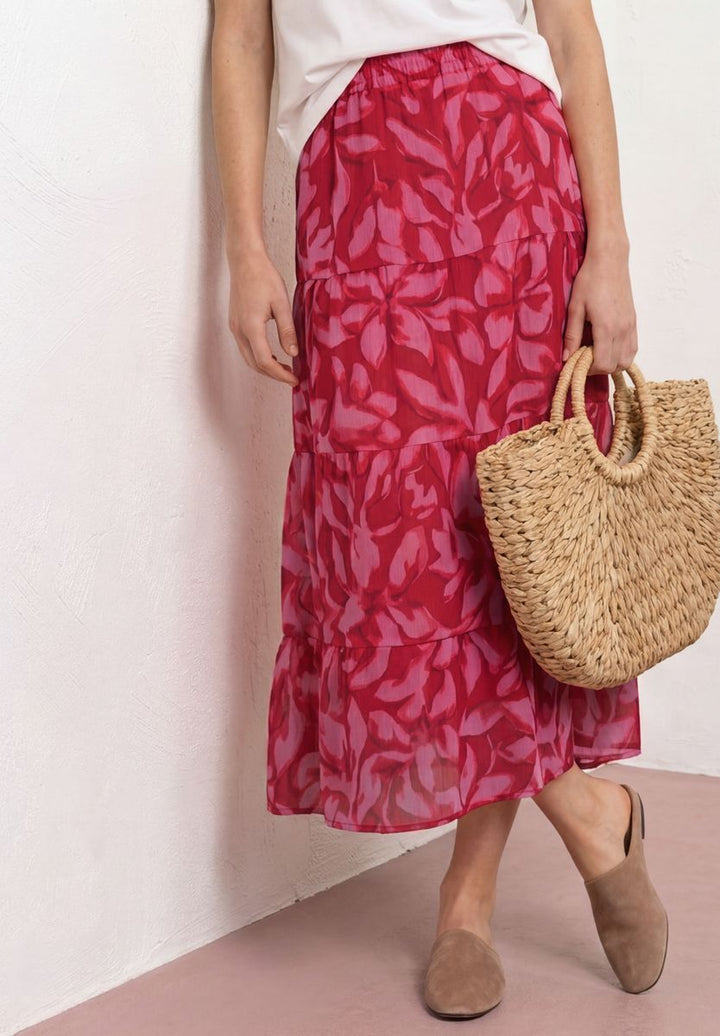 Maxi-Rock aus Chiffon mit Print