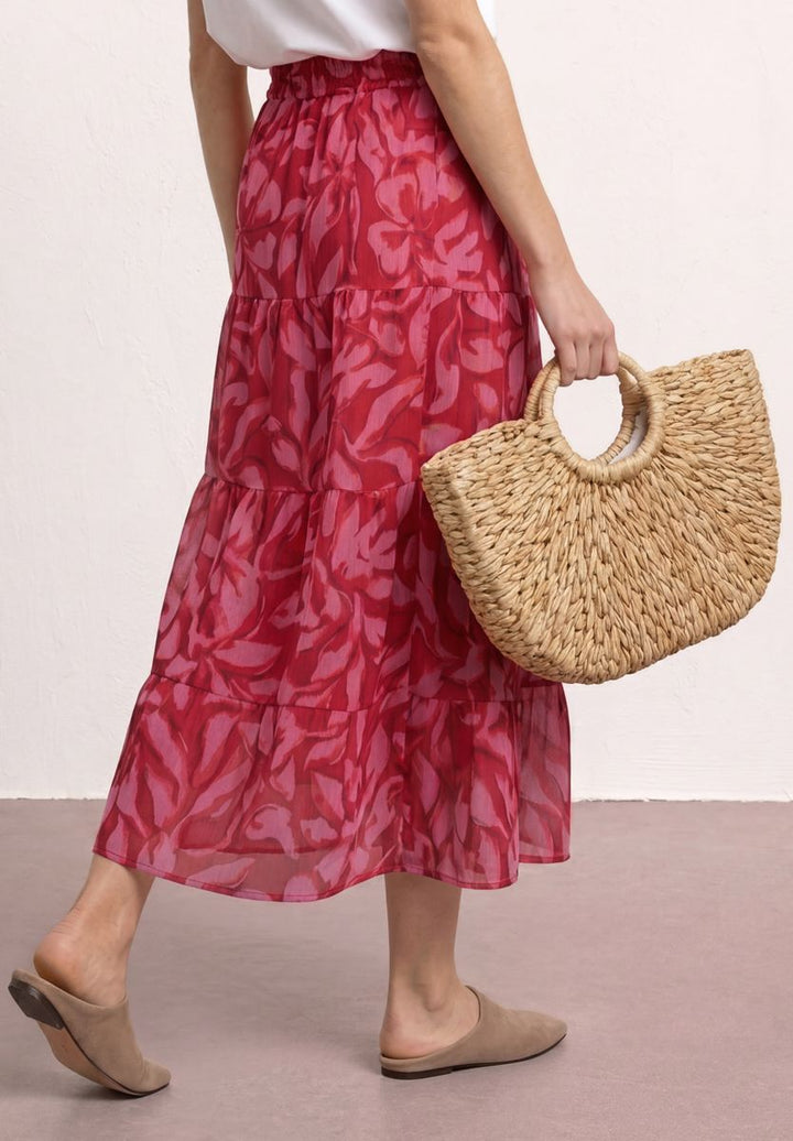 Maxi-Rock aus Chiffon mit Print