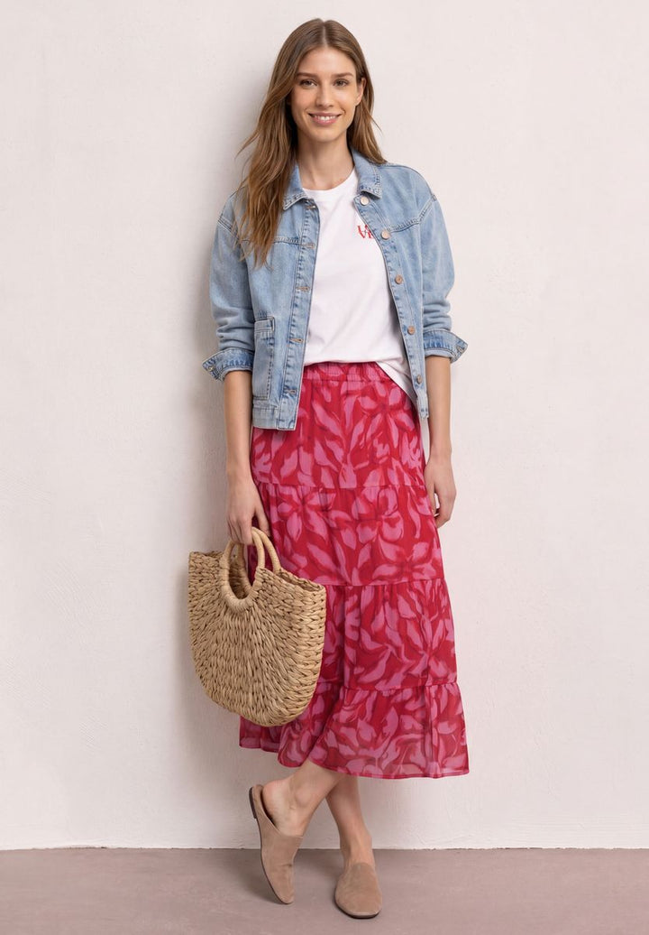 Maxi-Rock aus Chiffon mit Print