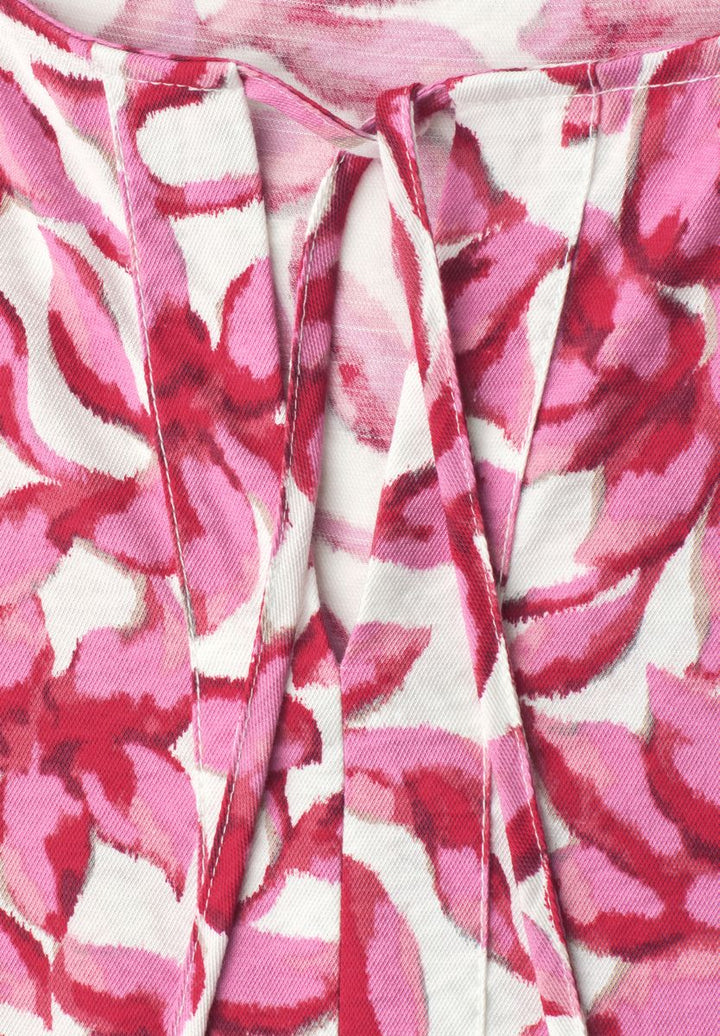 Knielanges Kleid mit Split Neck und Print