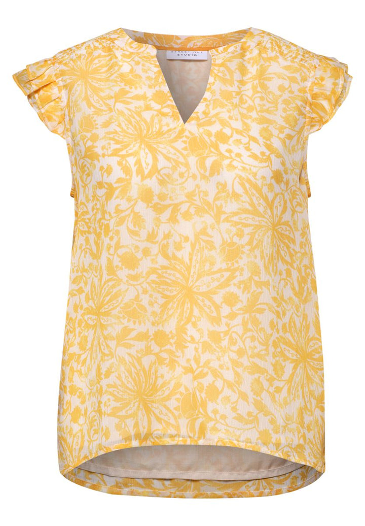Blusentop aus Chiffon mit Split Neck