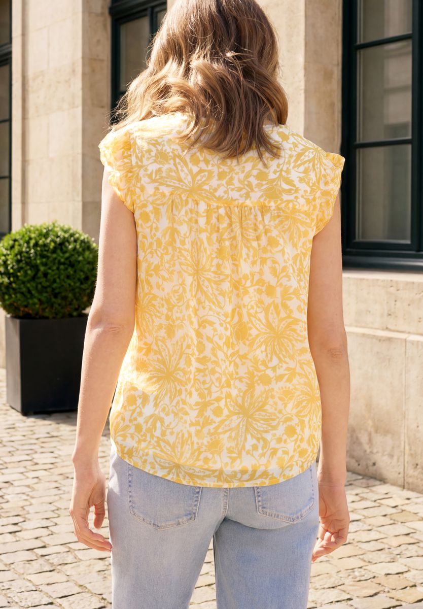 Blusentop aus Chiffon mit Split Neck