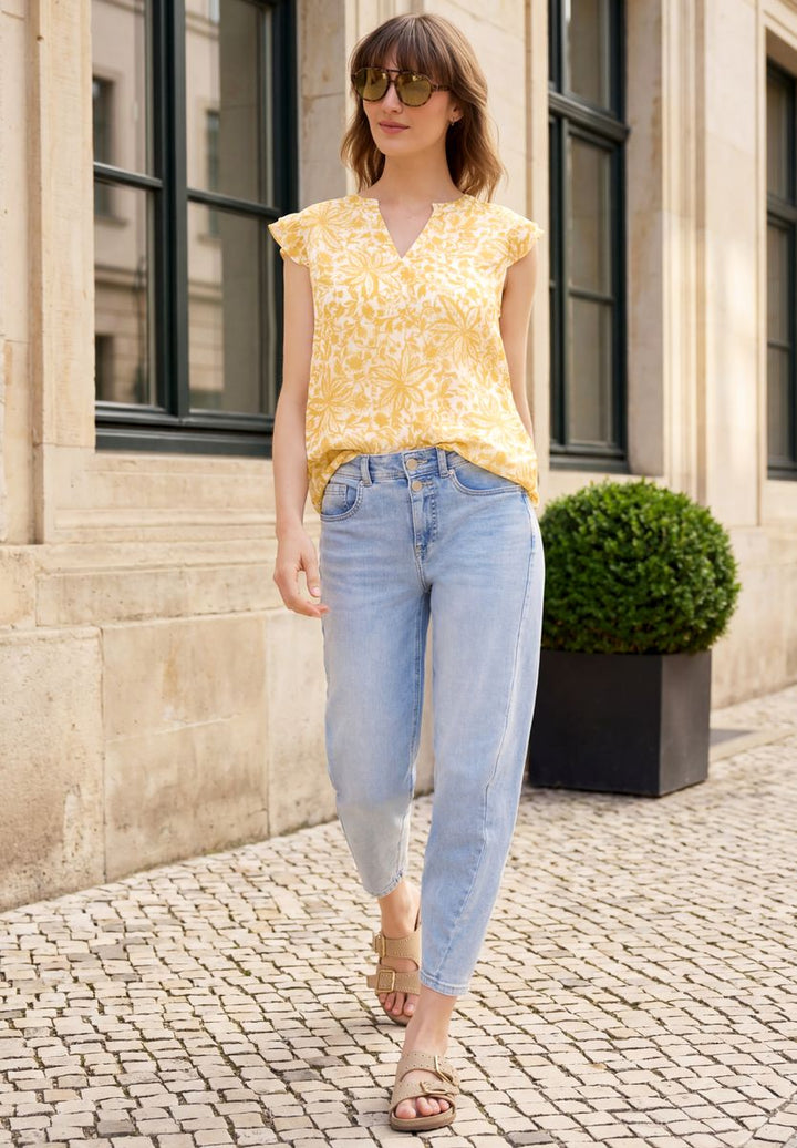 Blusentop aus Chiffon mit Split Neck