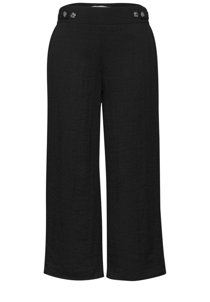Mid Waist Wide Leg Hose im Leinen-Look