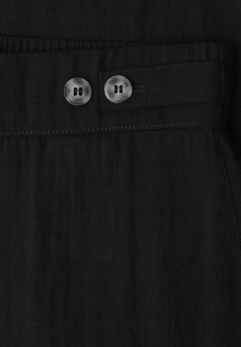 Mid Waist Wide Leg Hose im Leinen-Look