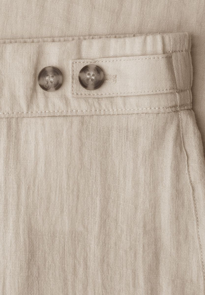 Mid Waist Wide Leg Hose im Leinen-Look