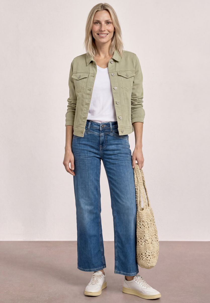 Jeansjacke im Colored-Denim-Look