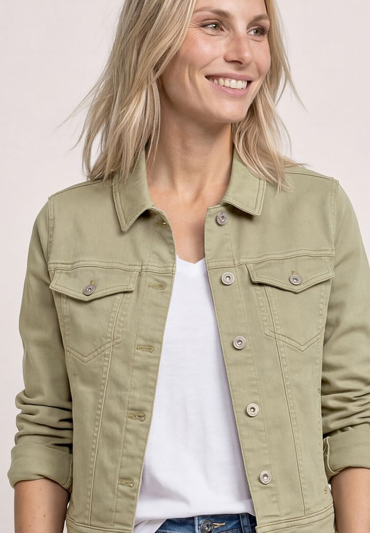 Jeansjacke im Colored-Denim-Look