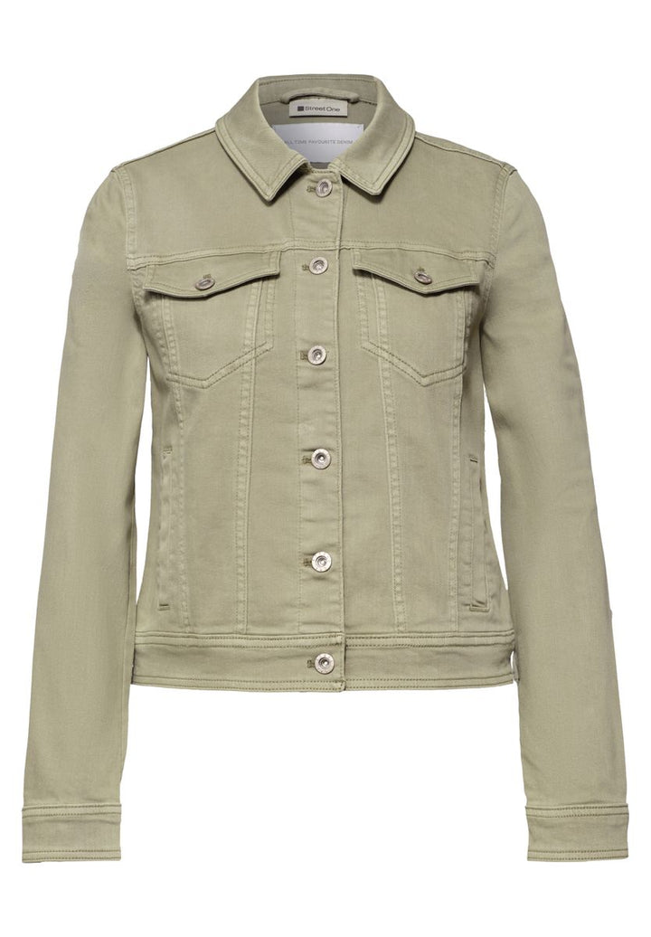 Jeansjacke im Colored-Denim-Look