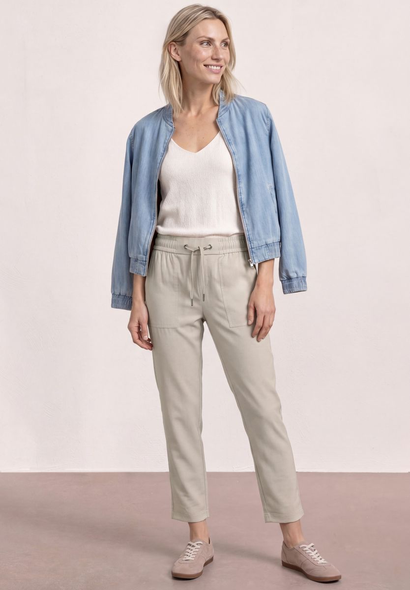 Slim Leg Hose in Melange-Optik