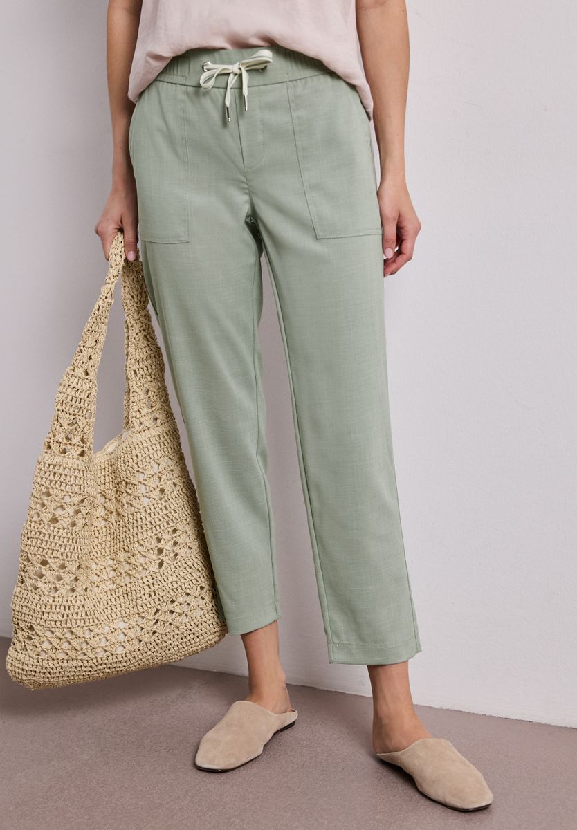 Slim Leg Hose in Melange-Optik