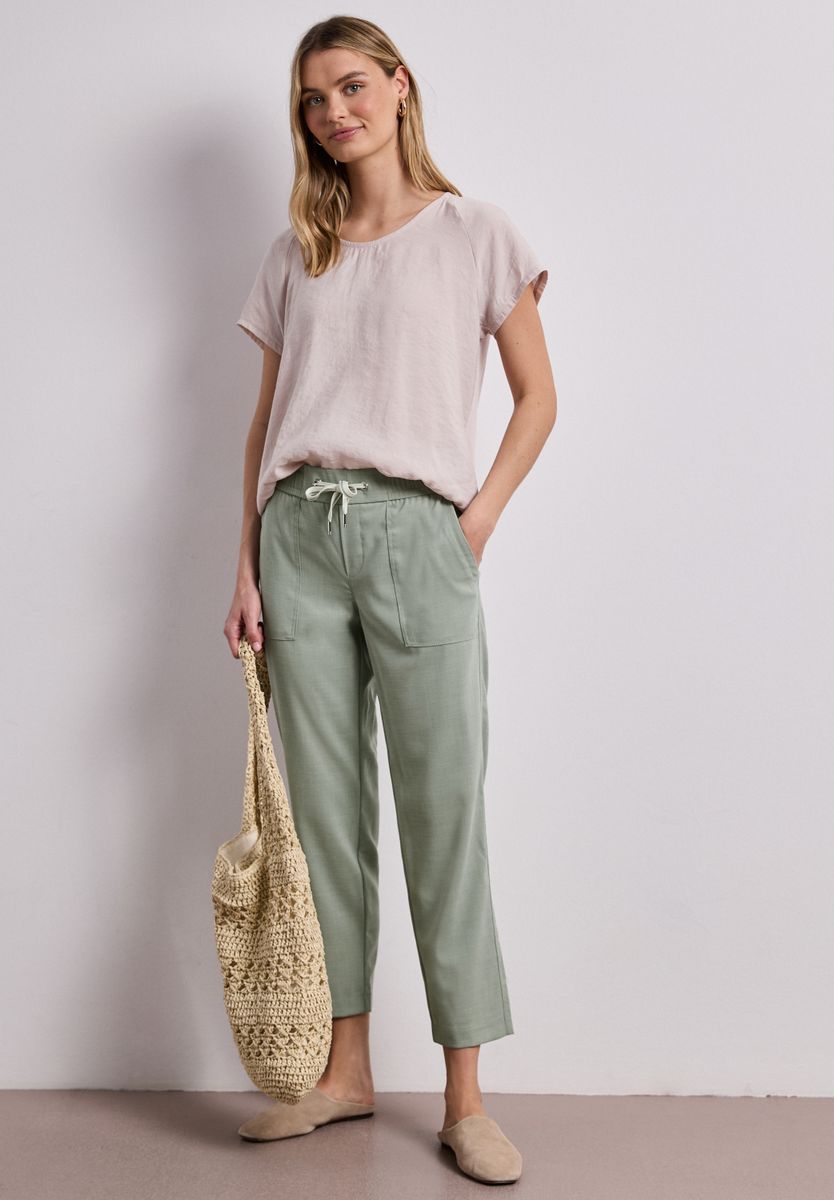 Slim Leg Hose in Melange-Optik