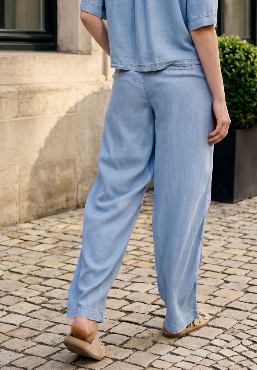 Straight Leg Hose mit Paperbagbund