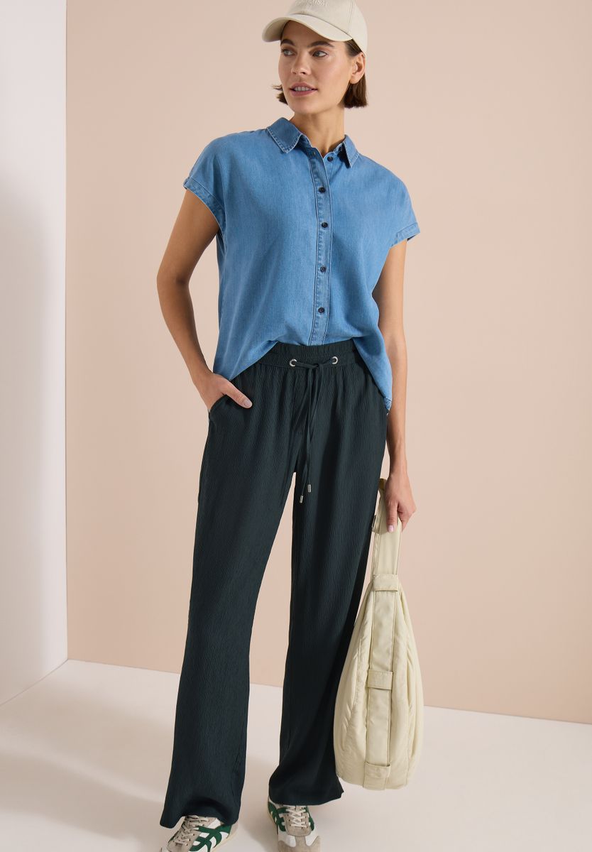 High Waist Straight Leg Hose im Loose Fit