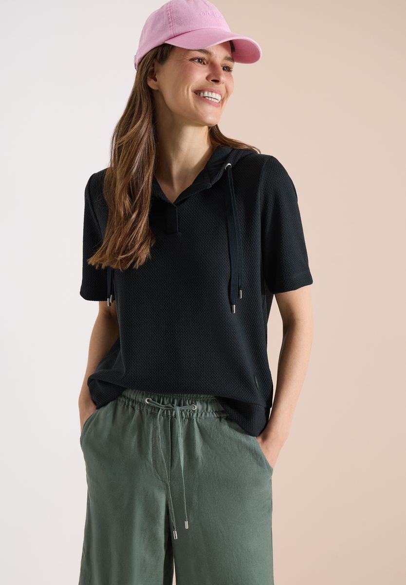 Kurzarm Sweatshirt mit Kapuze