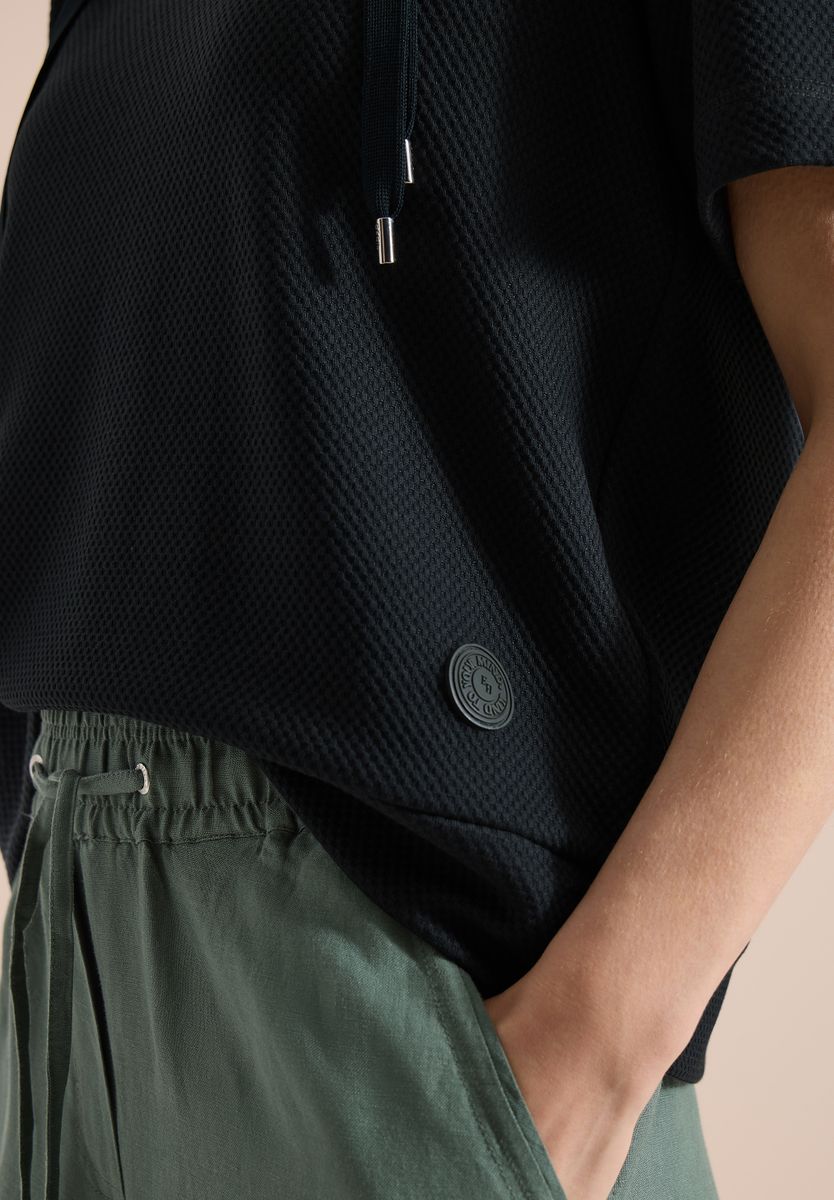 Kurzarm Sweatshirt mit Kapuze