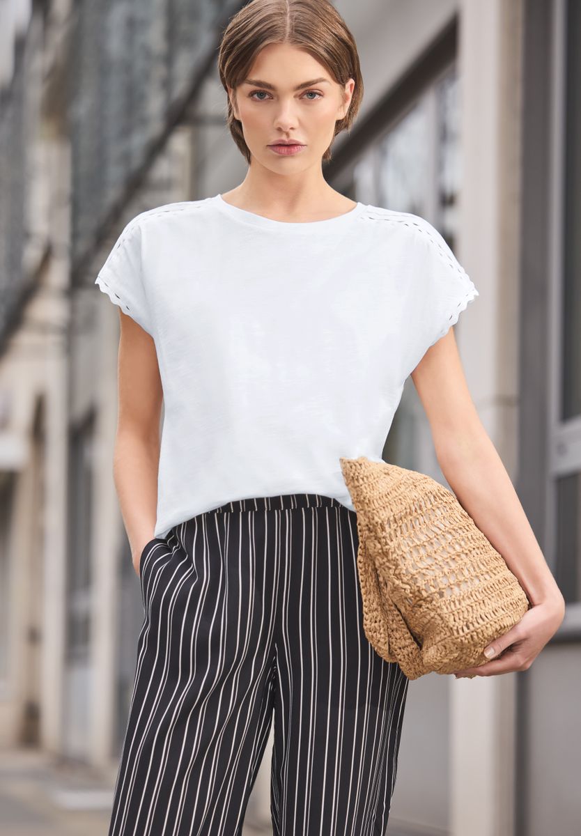 Dropped Shoulder Shirt mit Deko-Tape