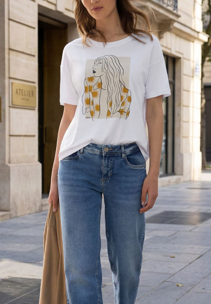 T-Shirt mit Rundhals und Frontprint