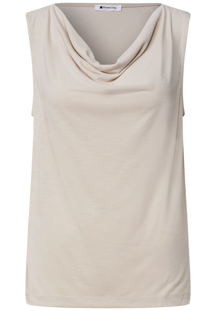Silk-Look Top mit Wasserfall-Ausschnitt