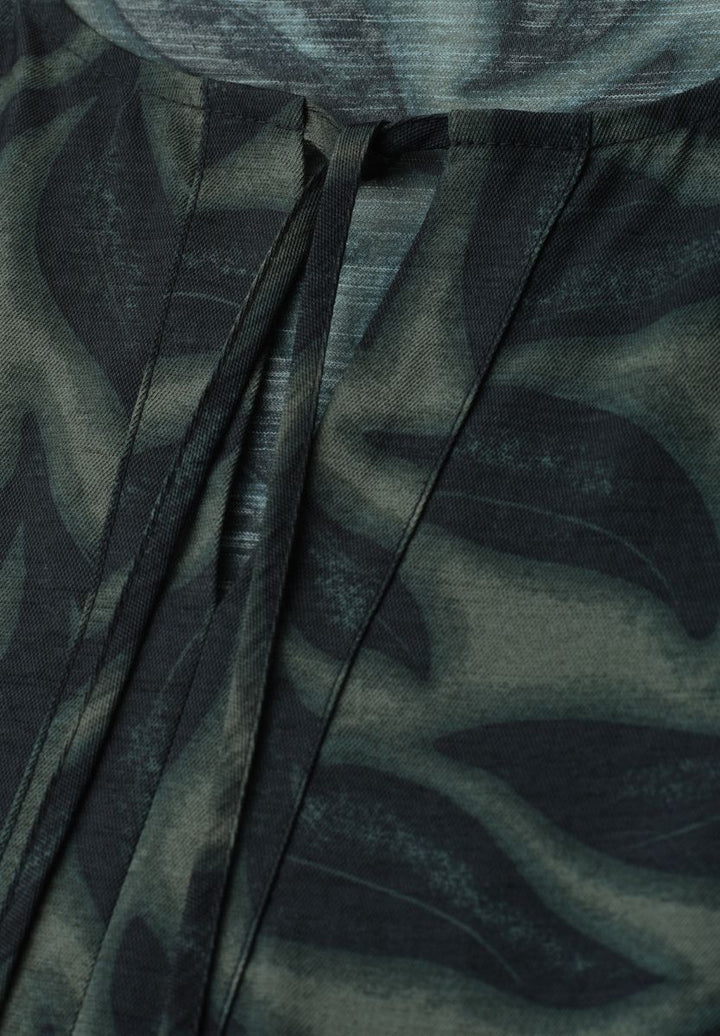 Knielanges Kleid mit Split Neck und Print