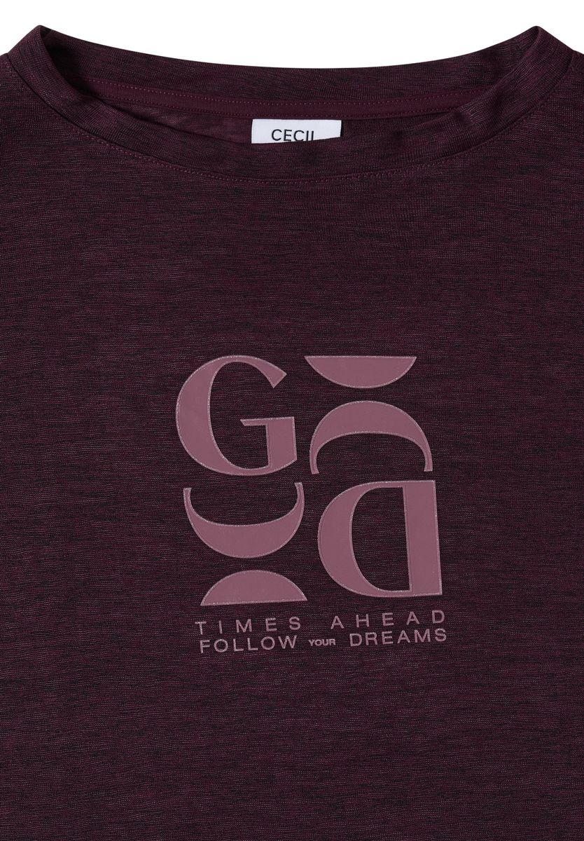 T-Shirt in Leinen-Optik mit Print