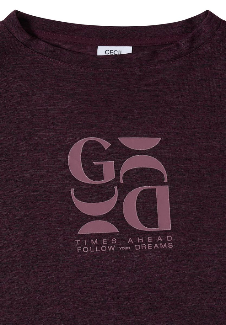 T-Shirt in Leinen-Optik mit Print