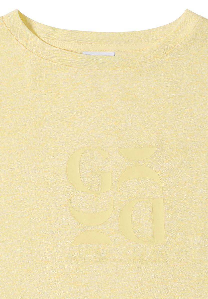 T-Shirt in Leinen-Optik mit Print