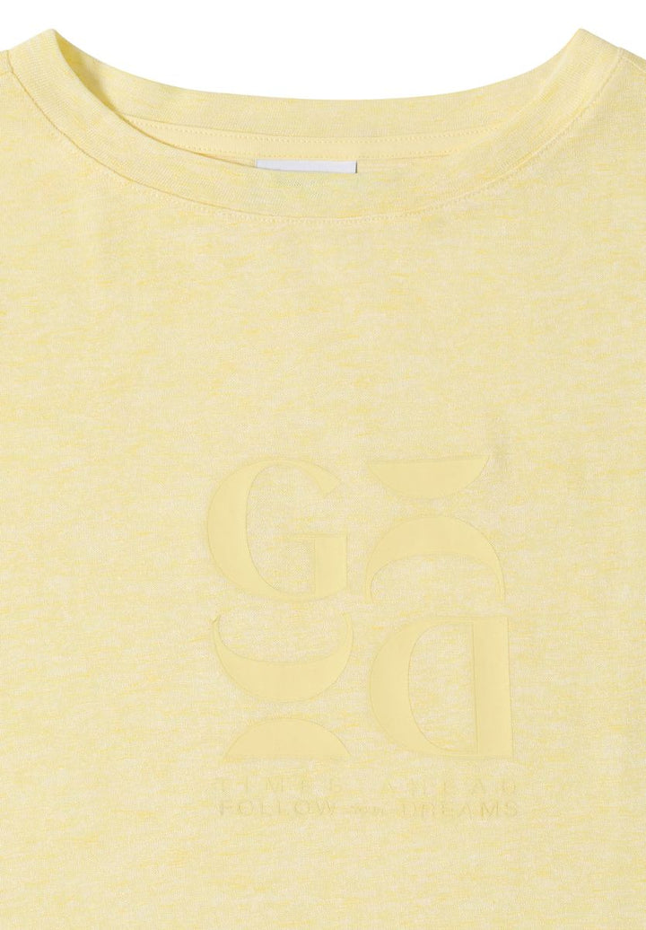 T-Shirt in Leinen-Optik mit Print