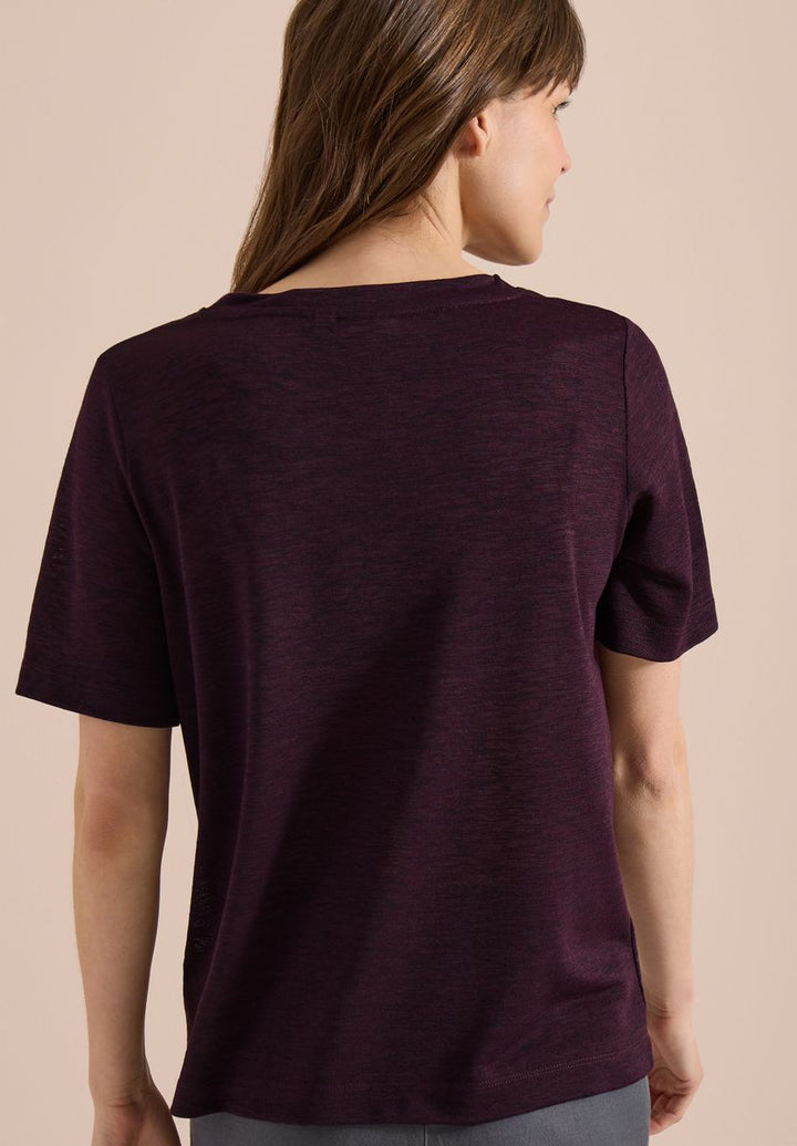 T-Shirt in Leinen-Optik mit Print