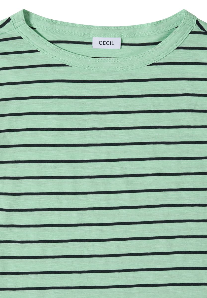 T-Shirt mit Boatneck und Streifen