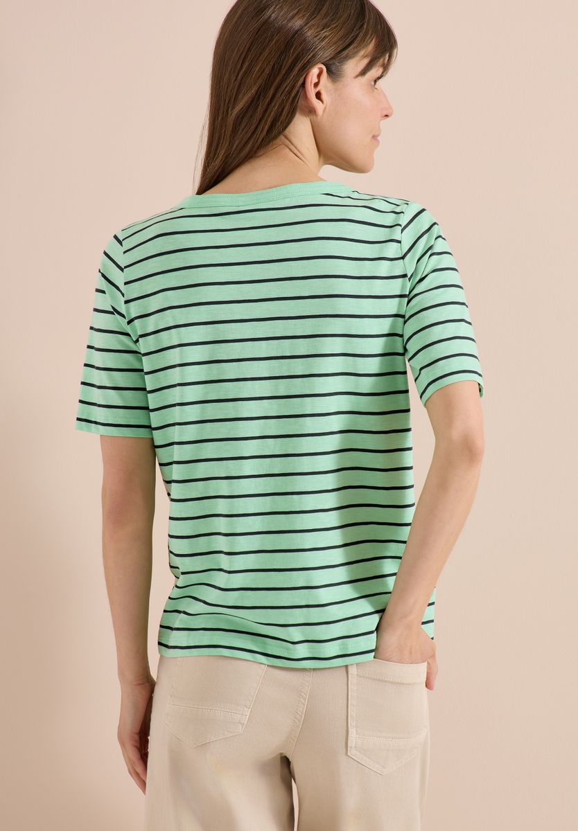 T-Shirt mit Boatneck und Streifen
