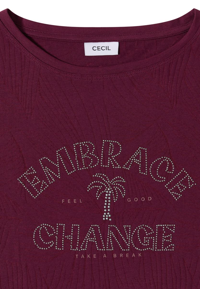 Shirt im Ausbrenner-Look mit Wording