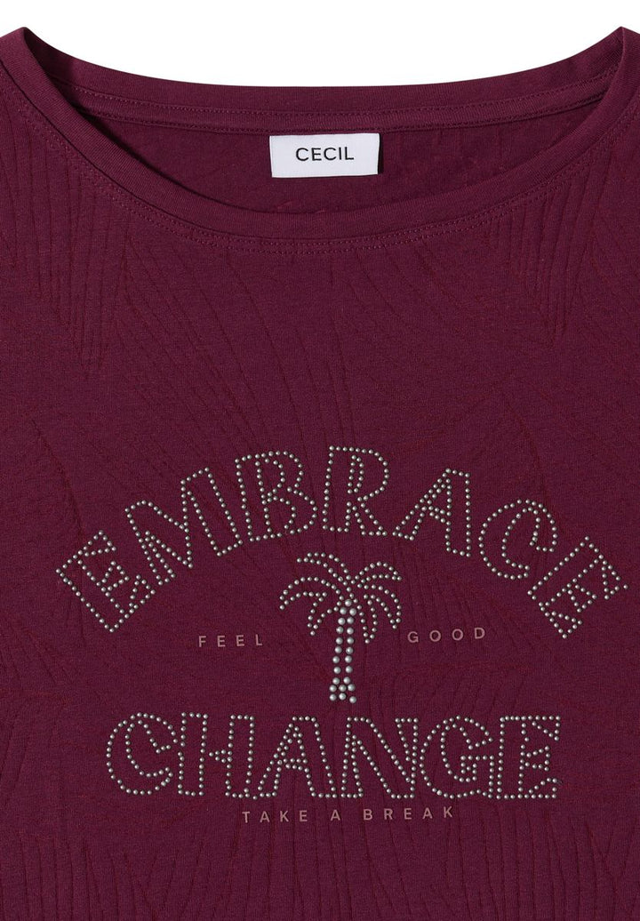 Shirt im Ausbrenner-Look mit Wording