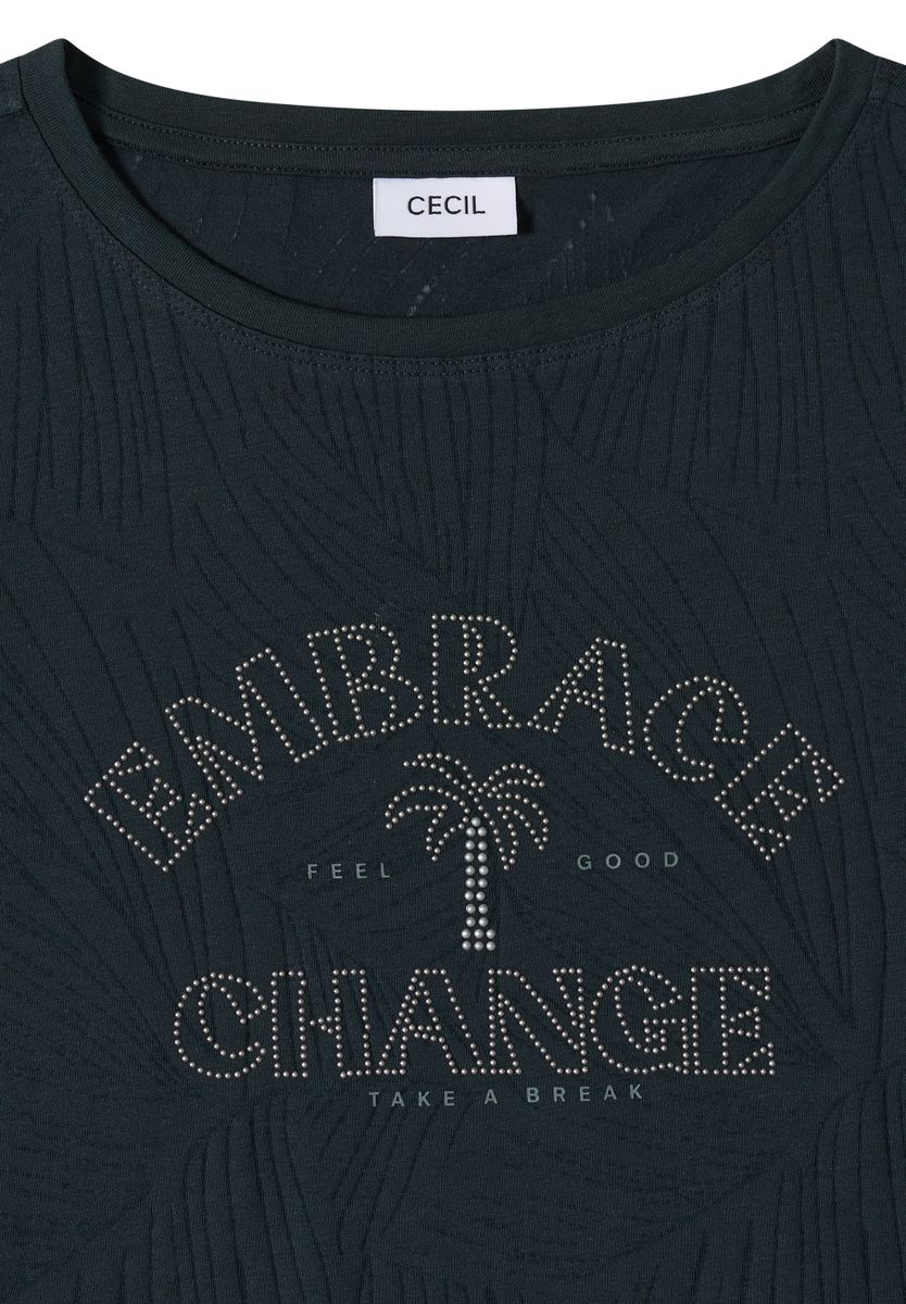 Shirt im Ausbrenner-Look mit Wording