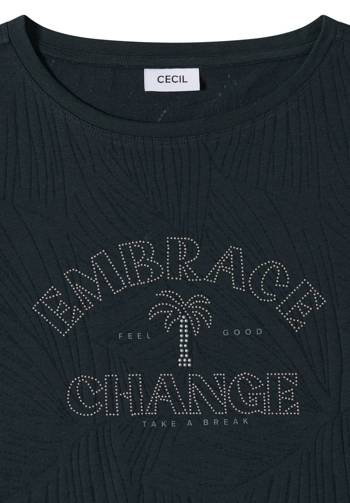 Shirt im Ausbrenner-Look mit Wording