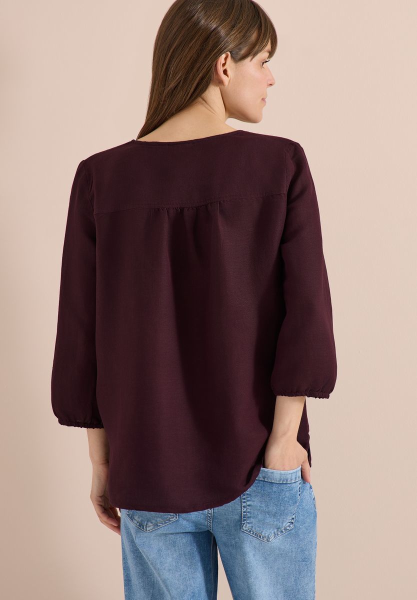 Tunika mit Split Neck aus Leinenmix