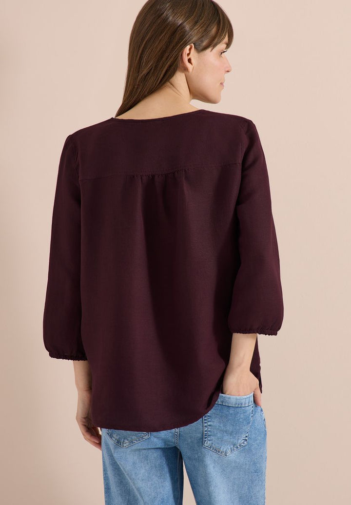 Tunika mit Split Neck aus Leinenmix