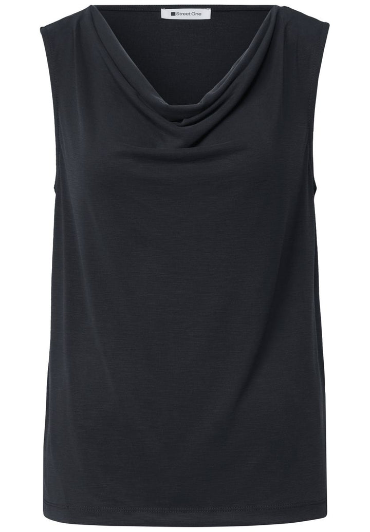 Silk-Look Top mit Wasserfall-Ausschnitt