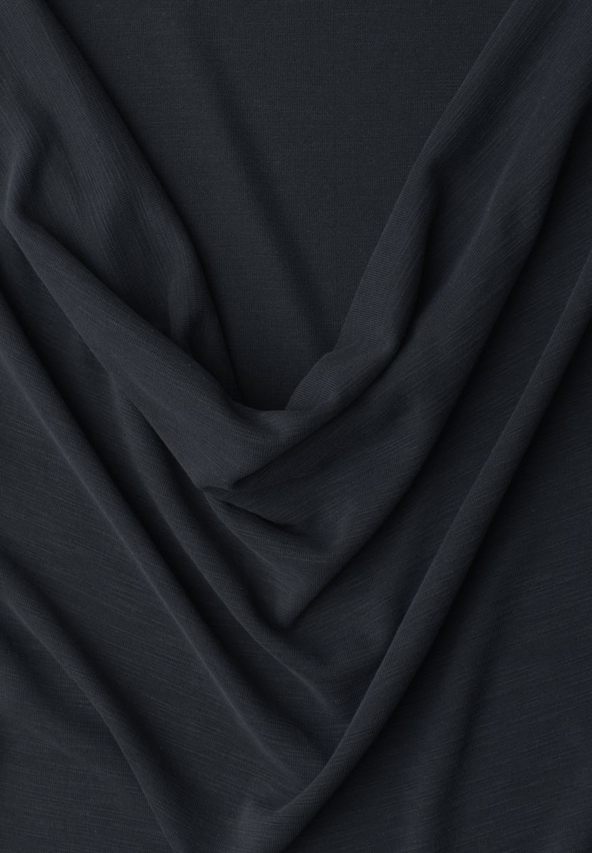Silk-Look Top mit Wasserfall-Ausschnitt