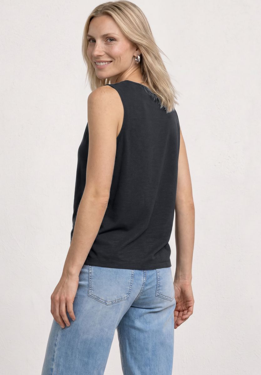 Silk-Look Top mit Wasserfall-Ausschnitt
