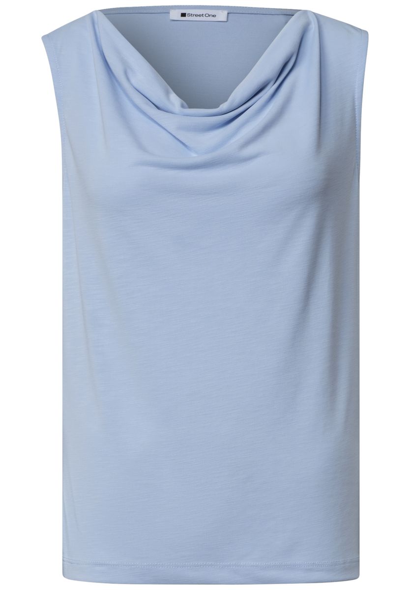 Silk-Look Top mit Wasserfall-Ausschnitt